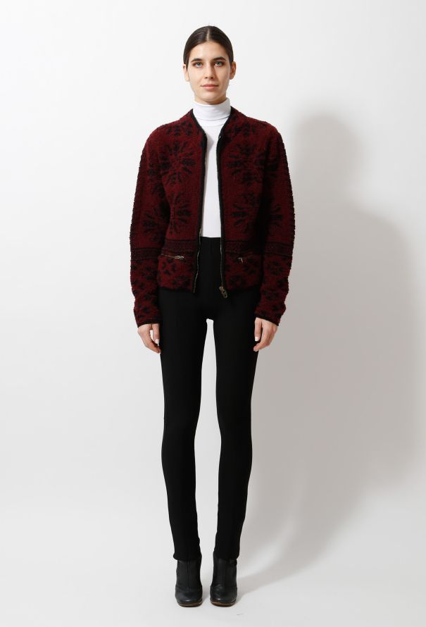 Chloé F/W 2016 Red Knit Snowflake Jacket - 1