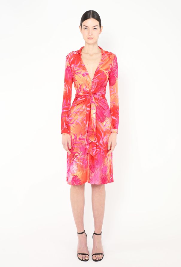 Gianni Versace ICONIC S/S 2000 Plunging Jungle Dress - 4