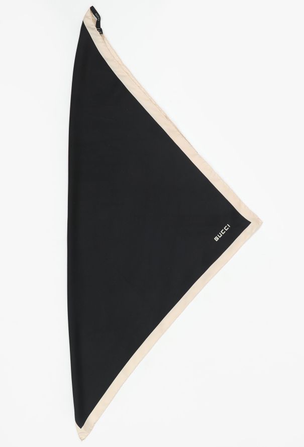 Gucci Bicolor Silk Logo Scarf, 1990s - 3
