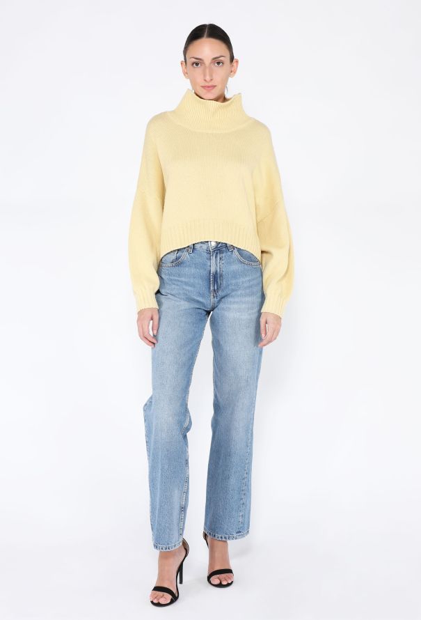 Céline Cropped Cashmere Turtleneck Sweater - 2