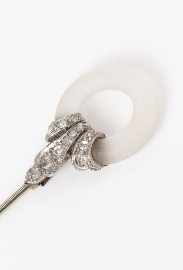 Vintage Fine Jewelry 18k White Gold & Rock Crystal Arrow Brooch - 4 Vintage Fine Jewelry 18k White Gold & Rock Crystal Arrow Brooch - 4