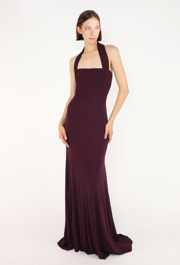 Hervé Leroux Draped Halter Gown - 1