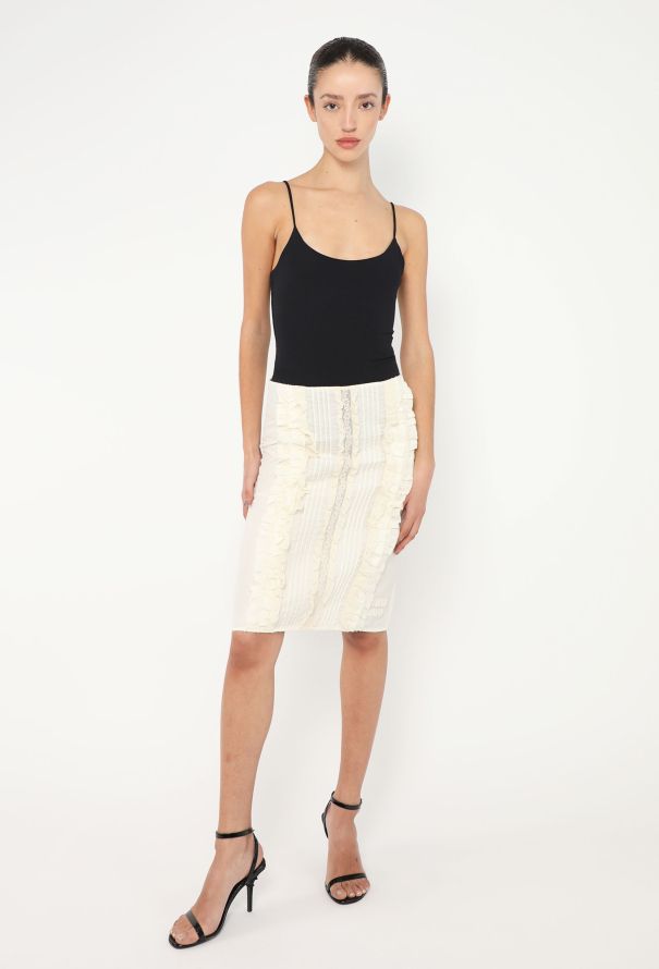 Miu Miu S/S 2024 Lace Ruffled Skirt - 1