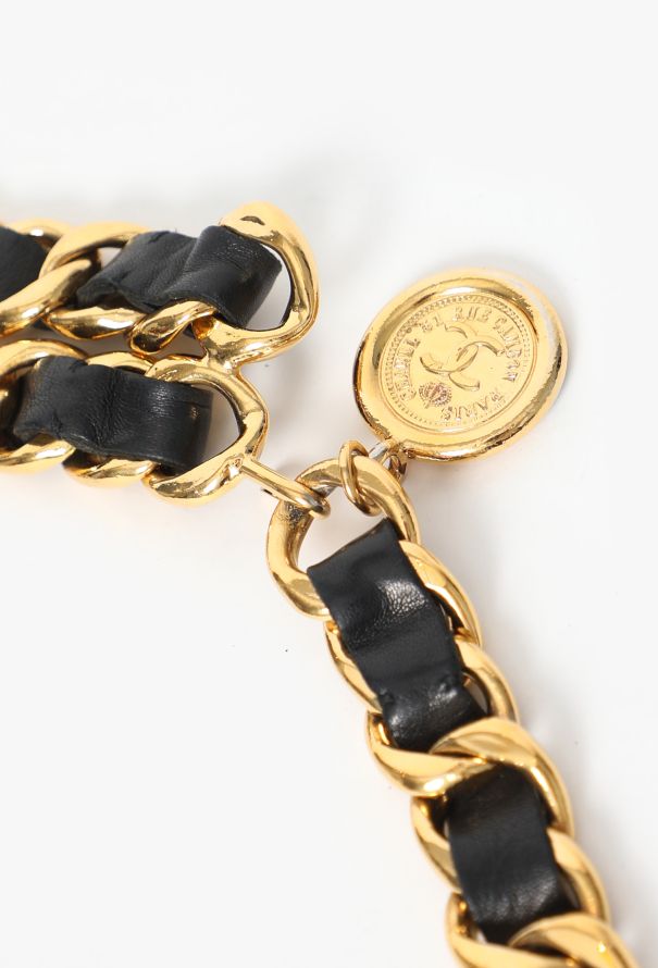 Chanel ICONIC F/W 1991 Interlaced Leather Medallion Belt - 4