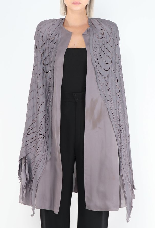 Saint Laurent S/S 2003 Perforated Wing Silk Cape - 4