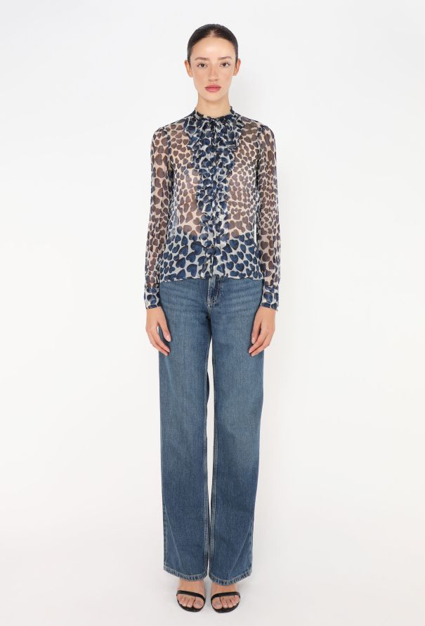 Prada S/S 2000 Printed Lavallière Blouse - 3