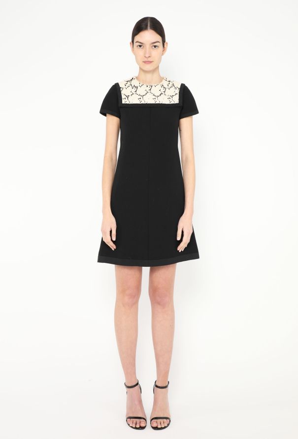 Saint Laurent Haute Couture 1966 Guipure Trim Wool Dress - 2 Saint Laurent Haute Couture 1966 Guipure Trim Wool Dress - 2