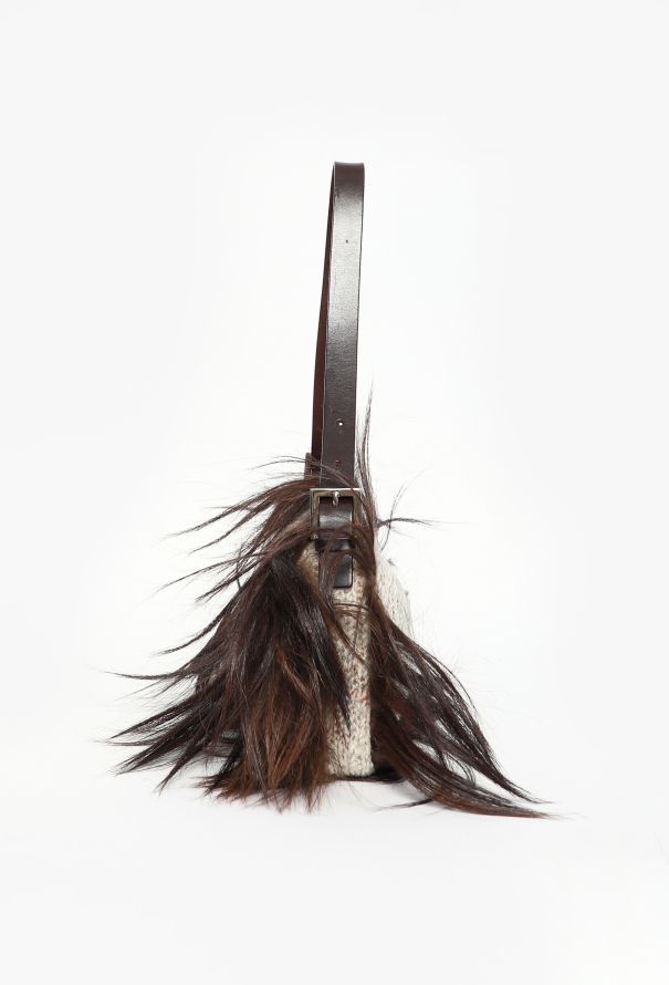 Fendi F/W 2002 Knit Goat Hair Baguette Bag - 3