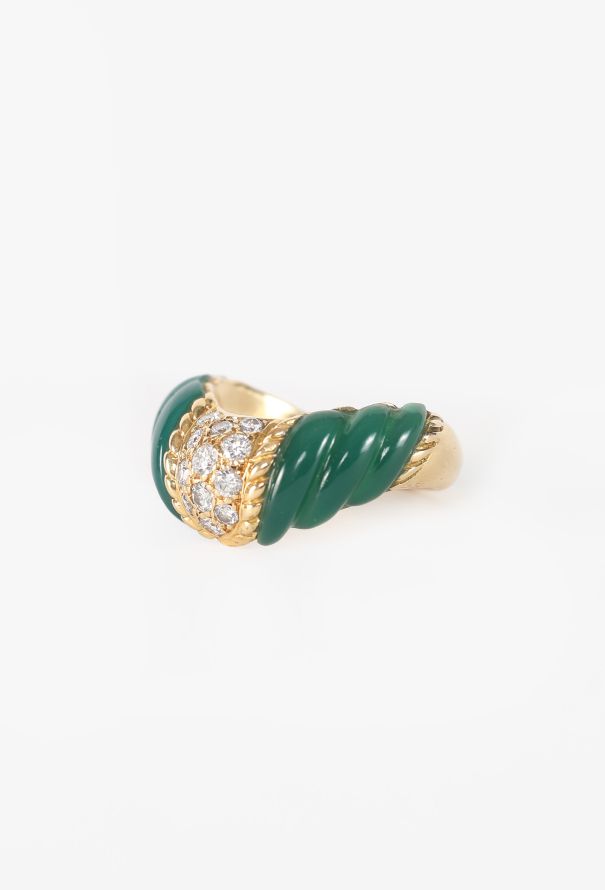 Boucheron Péry & Fils Chrysoprase & Diamond Ring, 1980s - 3