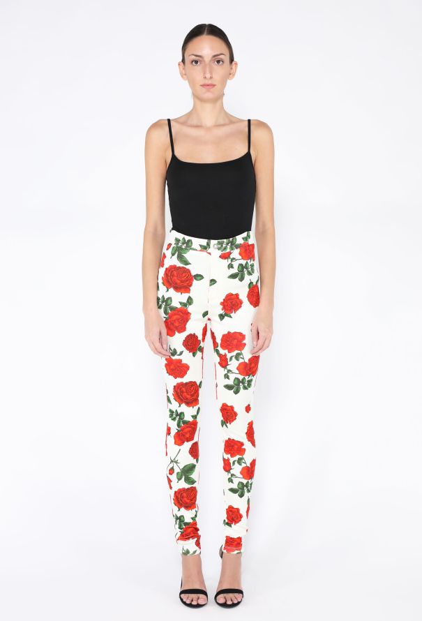 Saint Laurent S/S 2022 Floral Stretch Leggings - 4