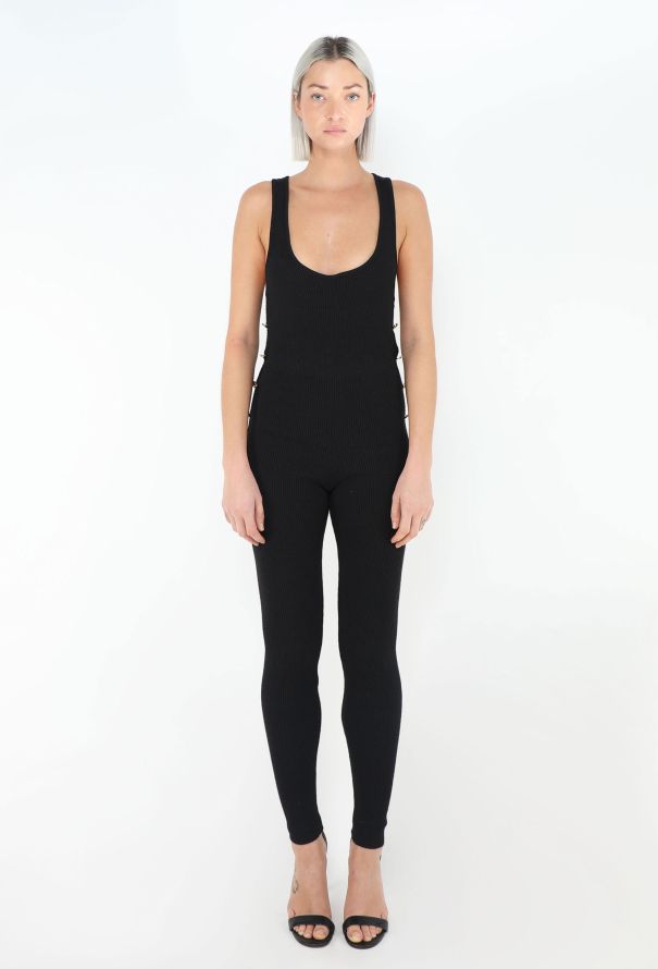 Chanel ICONIC F/W 1994 Ribbed 'CC' Button Jumpsuit - 3