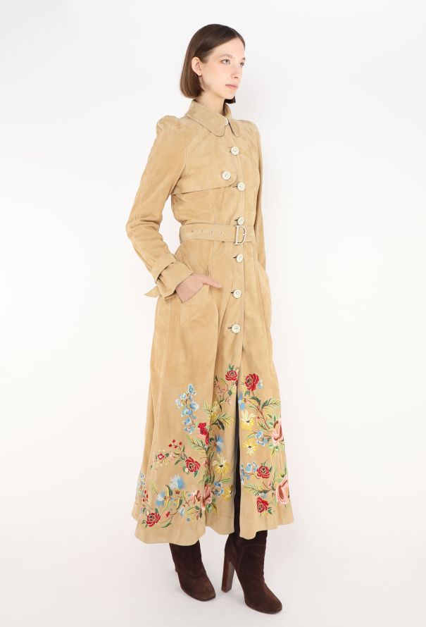 Dior STUNNING S/S 2005 Suede Embroidered Trench - 4 Dior STUNNING S/S 2005 Suede Embroidered Trench - 4