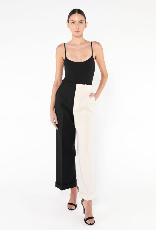 Gucci Resort 2023 Bicolor mid-rise Twill Trousers - 4