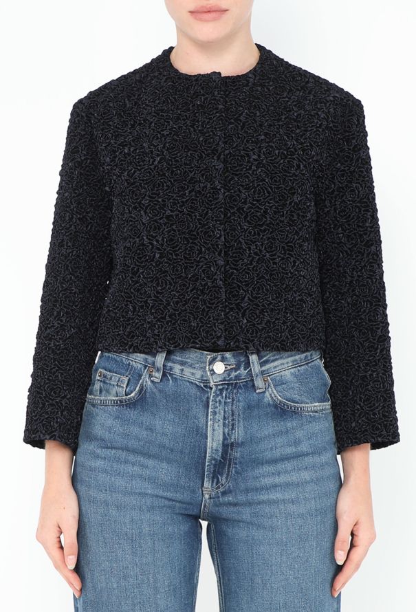 Dior Textured Floral Cropped Jacket - 1