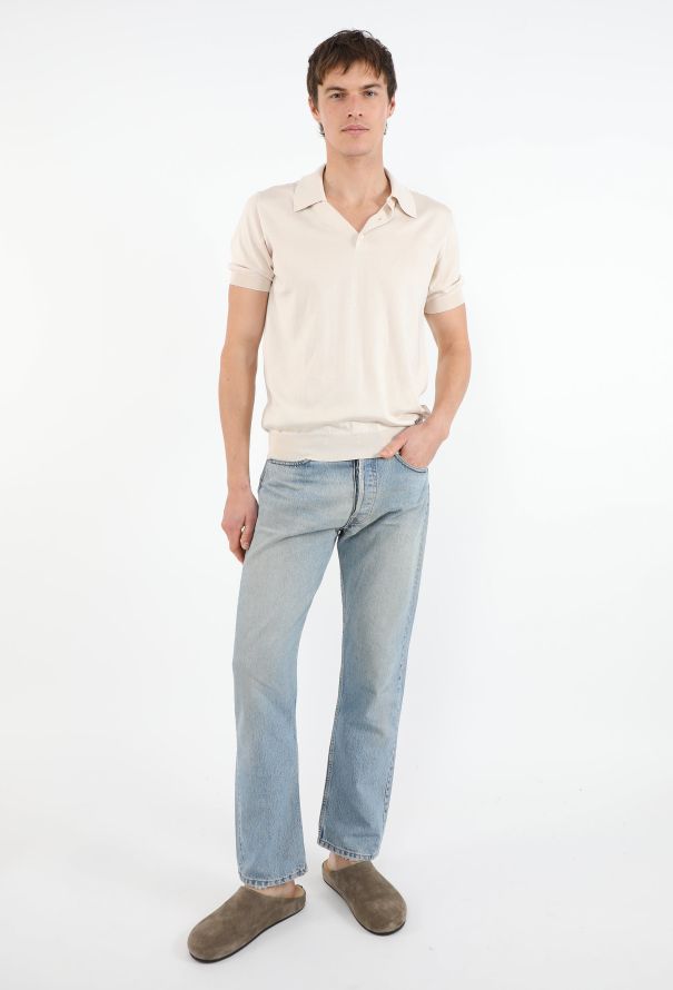 Prada Collared Silk Polo Top - 2