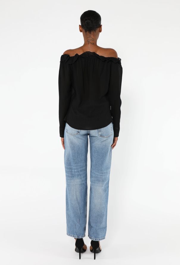 Saint Laurent Tom Ford 2001 Ruffled Chiffon Blouse - 4