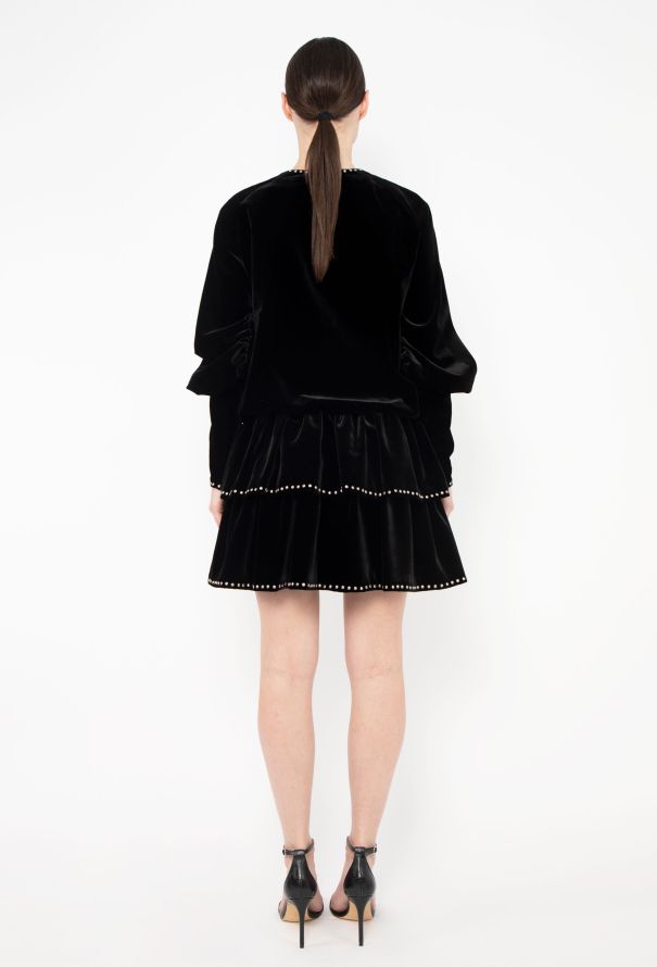 Saint Laurent 2018 Studded Velvet Dress - 4 Saint Laurent 2018 Studded Velvet Dress - 4
