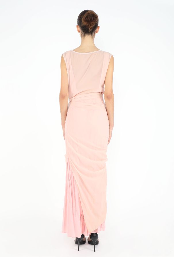 Issey Miyake Late '90s Georgette Overlay Gown - 3