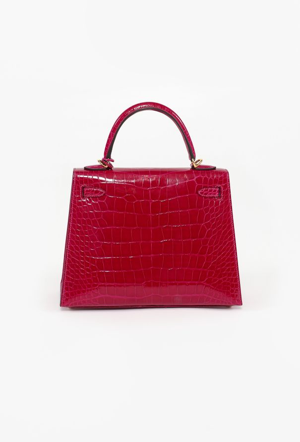 Hermès Exceptional Rose Pourprè Alligator Kelly Sellier 25 - 6