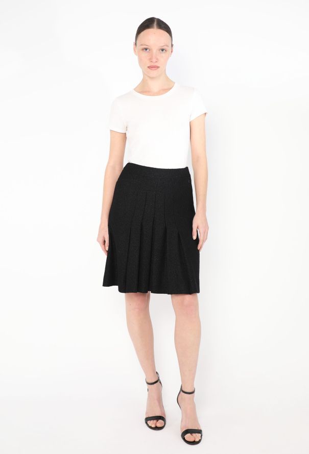 Chanel 2001 Iridescent Pleated 'CC' Skirt - 1