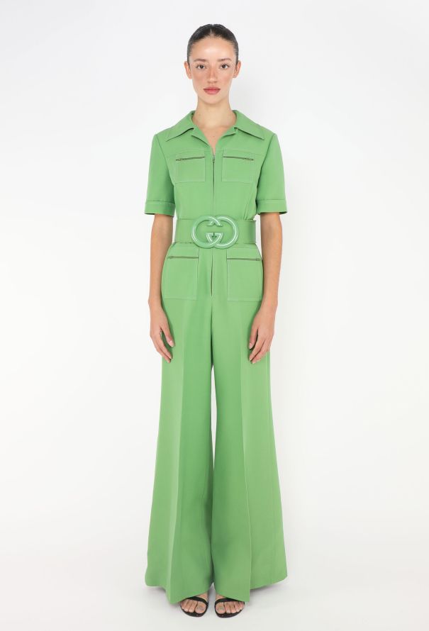 Gucci S/S 2018 Belted 'GG' Jumpsuit - 1