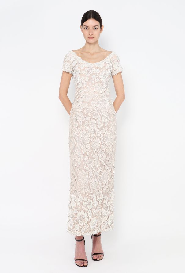 STUNNING 1960s Bespoke Guipure Silk Gown - 1