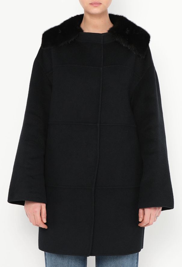 Prada Mink Fur Trim Peacoat - 1