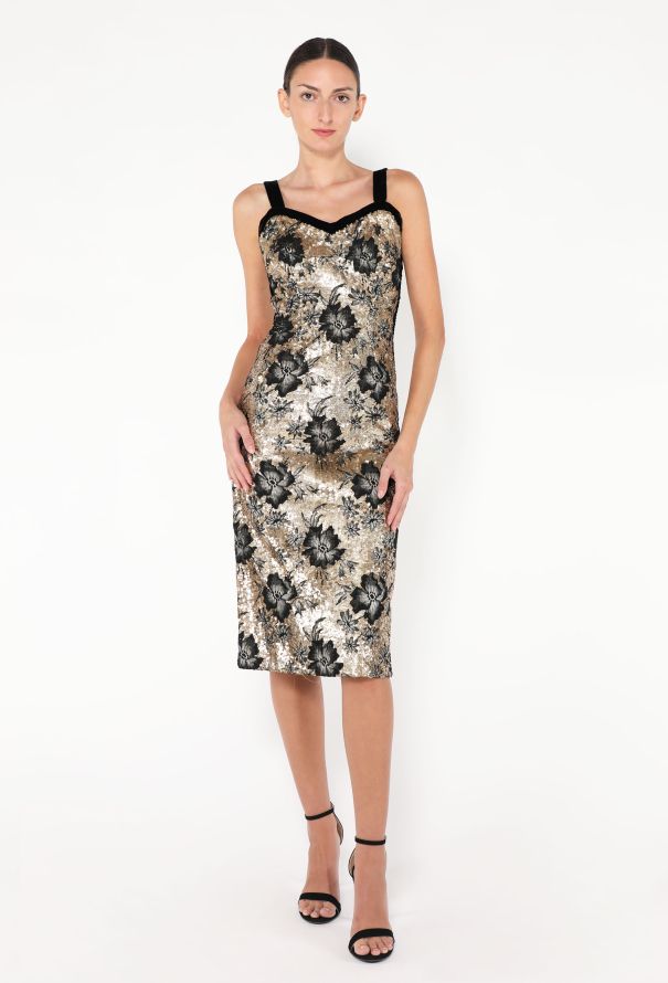 '90s Floral Sequin Cocktail Dress - 3