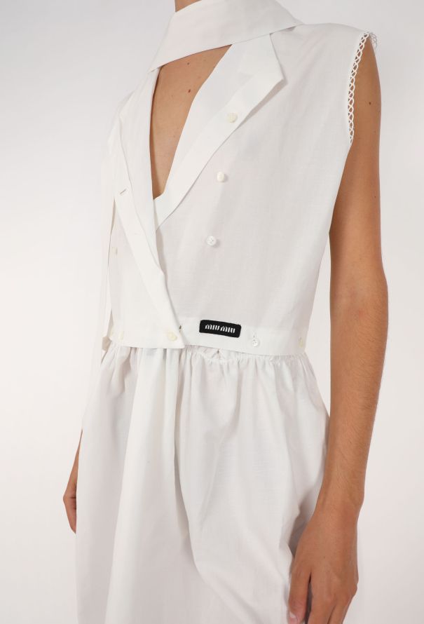 Miu Miu Cotton Lavallière Dress, S/S 2025 - 4
