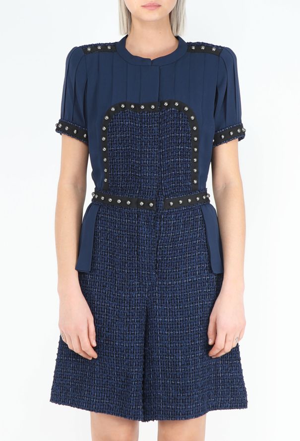 Chanel 2013 Pleated Stud Tweed Romper - 3
