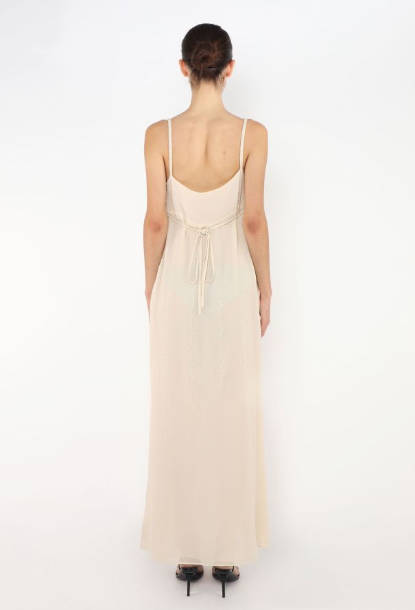 Alberta Feretti '90s Hand-Embroidered Slip Dress - 4