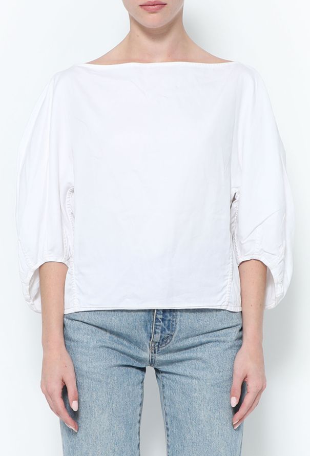 Céline Boat-Neck Cotton Blouse - 1
