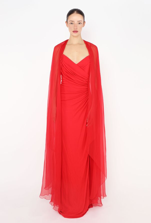 Azzaro Chiffon Sash Bustier Gown - 4