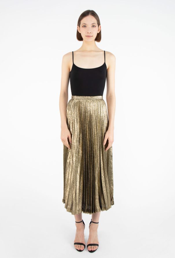 Saint Laurent 1977 Metallic Pleated Skirt - 1