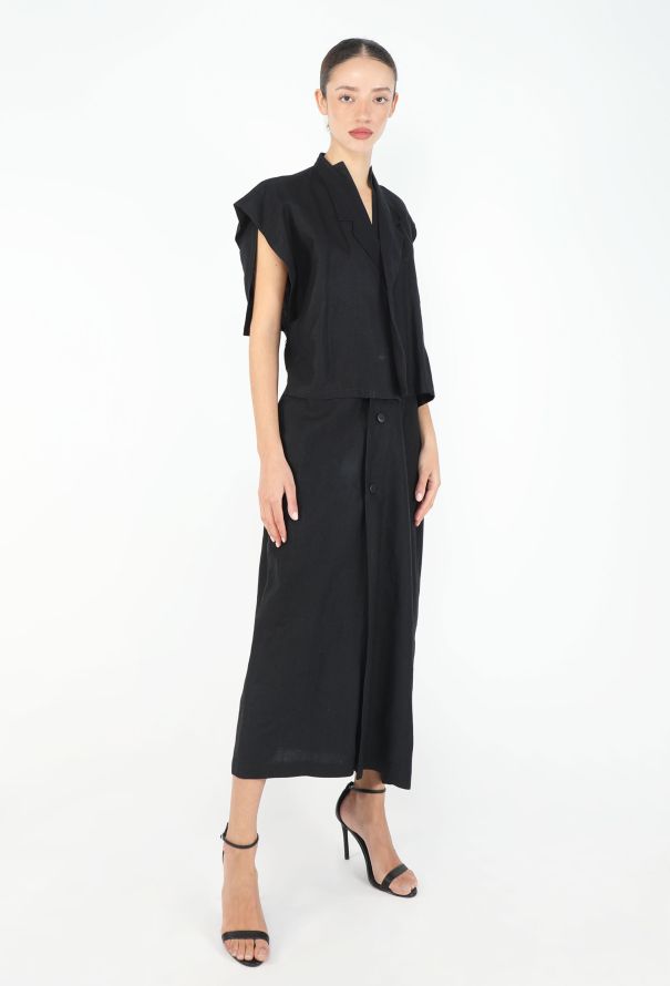 Yohji Yamamoto '80s Trompe l'Œil Linen Vest Dress - 4