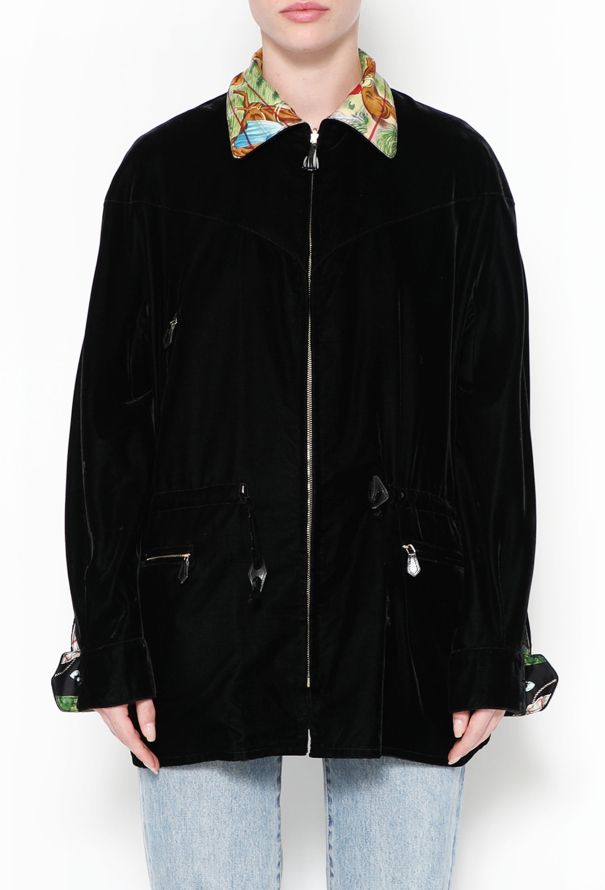 Hermès COLLECTOR '80s Silk & Velvet Reversible Jacket - 4 Hermès COLLECTOR '80s Silk & Velvet Reversible Jacket - 4