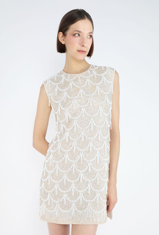 1960s Hand-Beaded Sequin Flapper Dress - 1