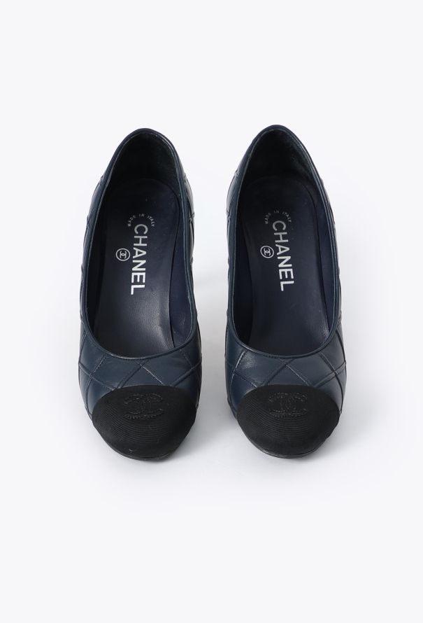 Chanel Quilted Cap Toe Pumps - 3