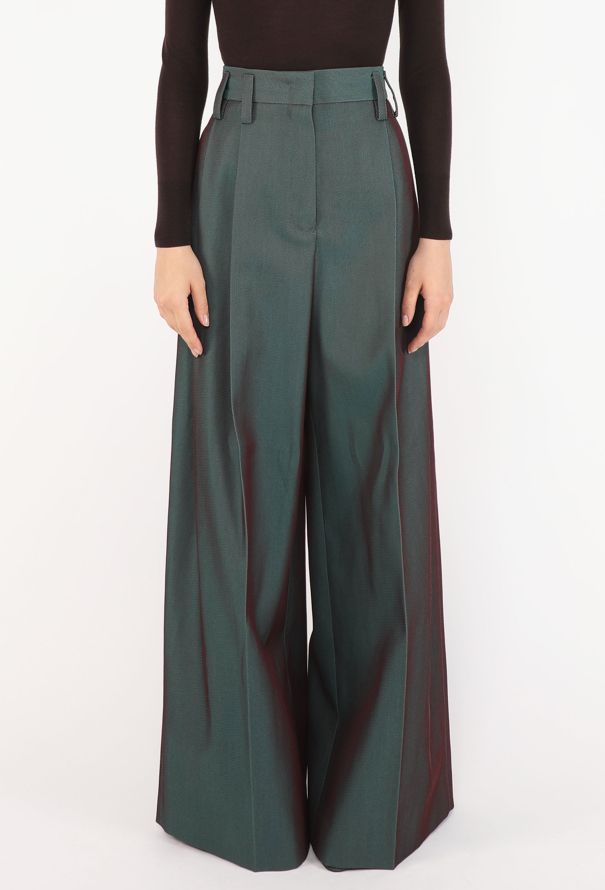 Jil Sander Metallic Pleated Wide-Leg Trousers, 2025 - 3