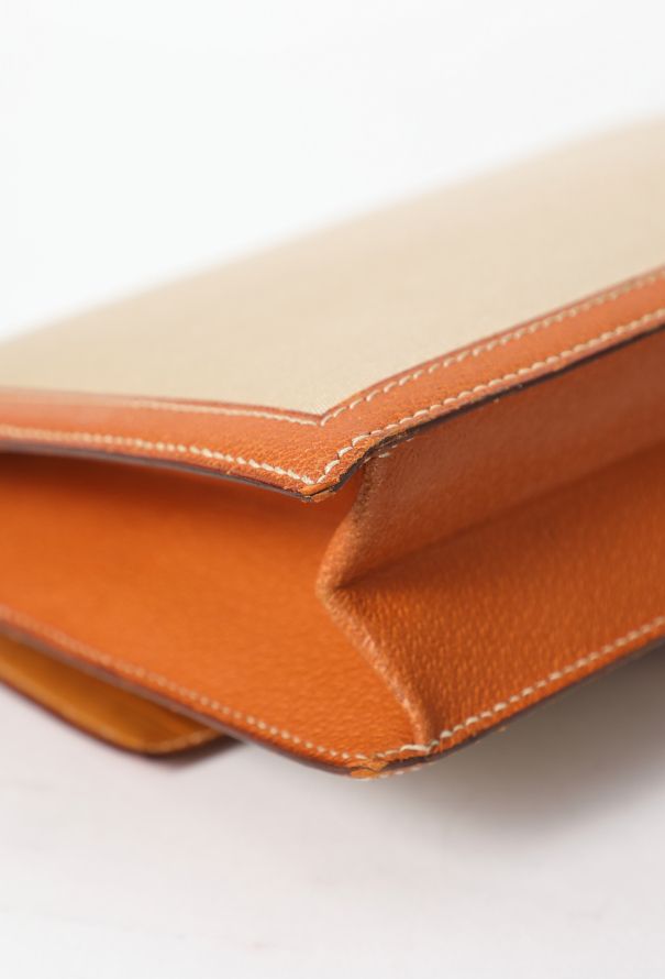 Hermès Rare '80s Marco Polo Toile & Wild Boar Clutch - 9