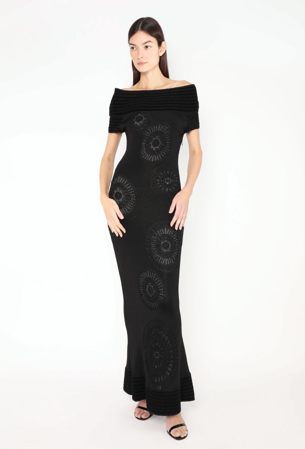 John Galliano RARE 1998 Off-Shoulder Bodycon Gown - 1