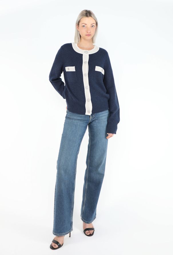 Chanel 2013 Bi-Color Cashmere Knit Cardigan - 4