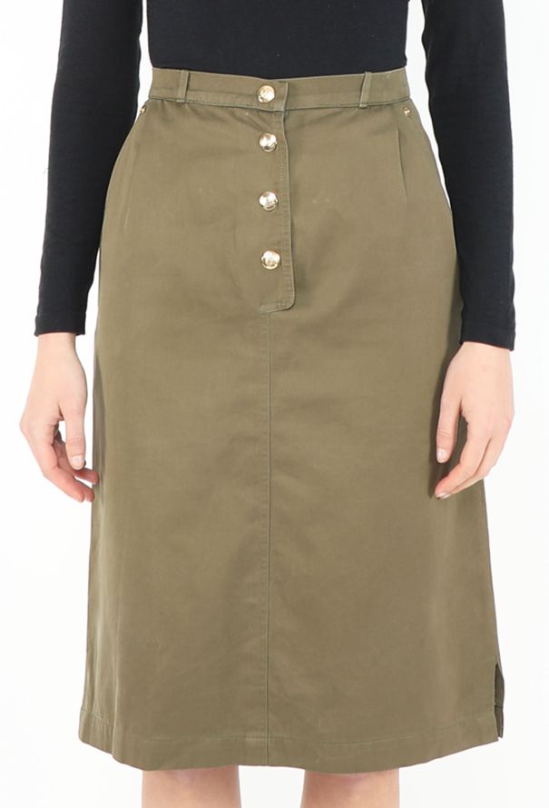 Céline Vintage Triomphe Cotton Skirt - 2