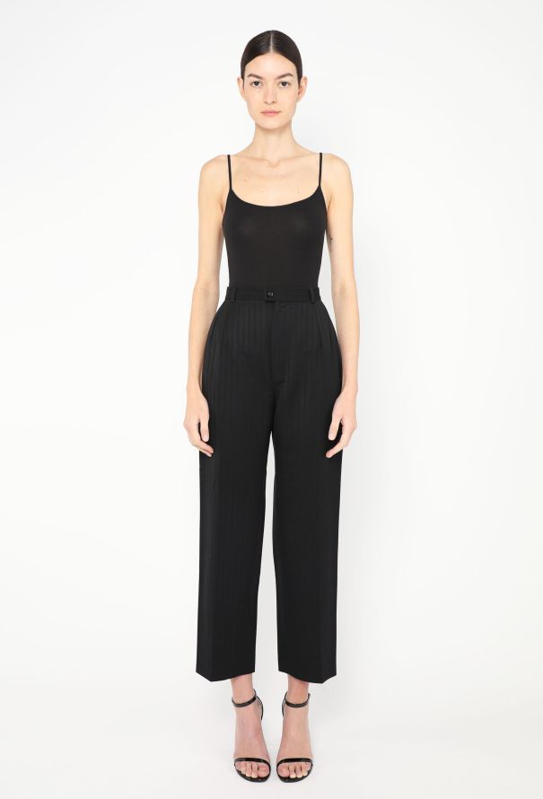Saint Laurent '70s High-Waisted Pinstripe Trousers - 1