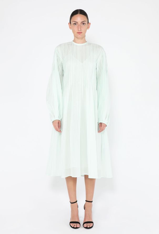 Jil Sander Cotton Muslin Pleated Dress, Resort 2025 - 1