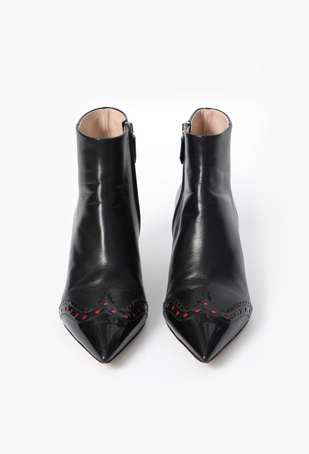 Miu Miu Brogue Patent Ankle Boots - 2 Miu Miu Brogue Patent Ankle Boots - 2