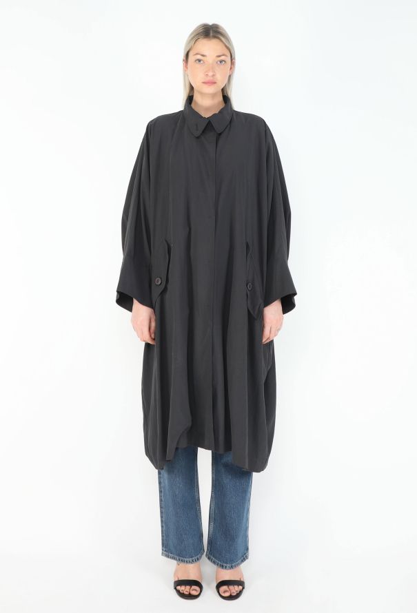 Issey Miyake '90s Batwing Nylon Trench - 4