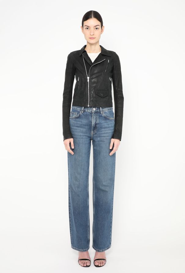 Rick Owens Suede Stooges Biker Jacket - 2