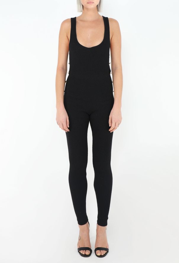 Chanel ICONIC F/W 1994 Ribbed 'CC' Button Jumpsuit - 4