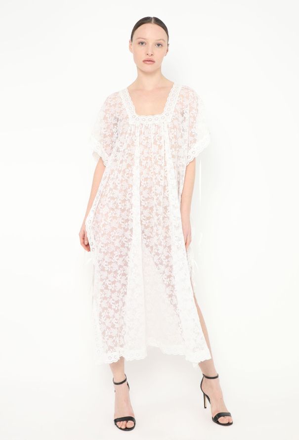 Saint Laurent Vintage Lace Overlay Kaftan - 1
